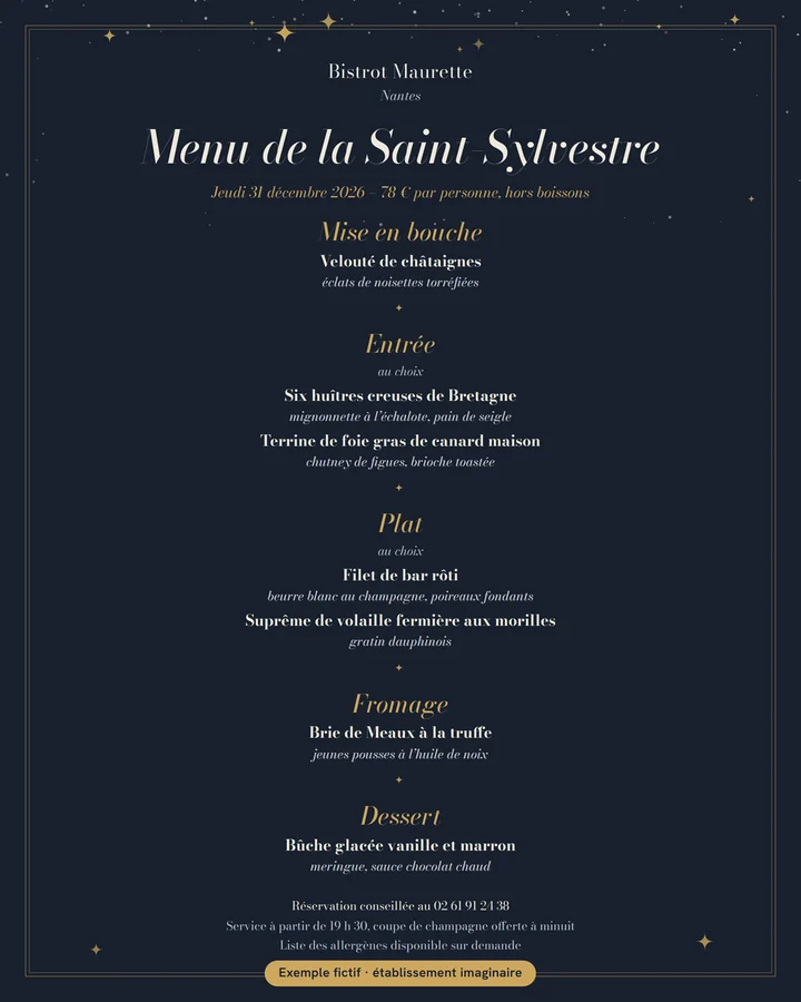 Le même menu au format publication Instagram 1080 × 1350.